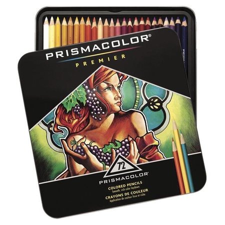 PRISMACOLOR Prismacolor 002457 Premier Non-Toxic Soft Core Waterproof Colored Pencil Set; Assorted Color; Set - 72 2457